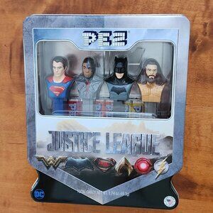 PEZ Justice League Collector Display & Candies Tin